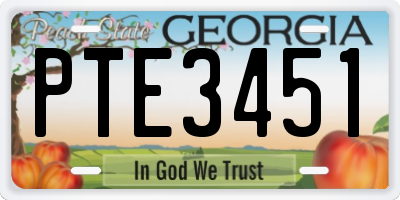 GA license plate PTE3451