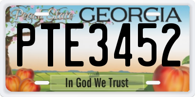 GA license plate PTE3452