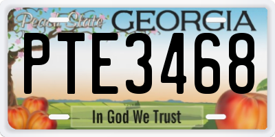GA license plate PTE3468