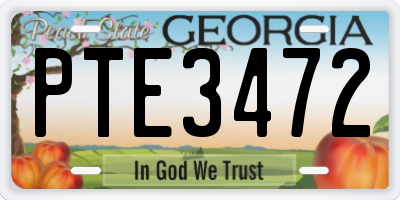GA license plate PTE3472