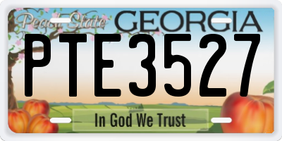 GA license plate PTE3527