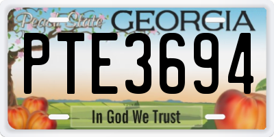 GA license plate PTE3694