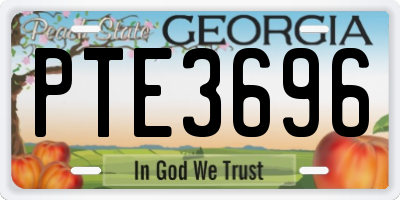 GA license plate PTE3696