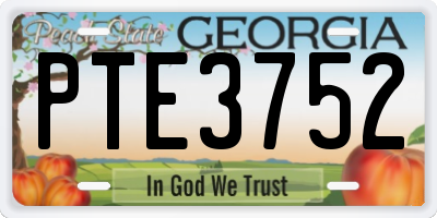 GA license plate PTE3752