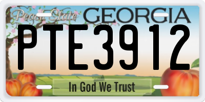 GA license plate PTE3912