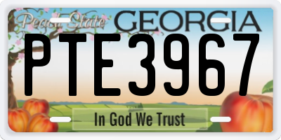 GA license plate PTE3967
