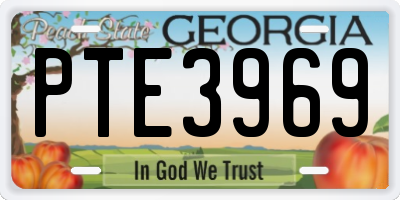 GA license plate PTE3969