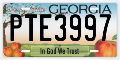 GA license plate PTE3997