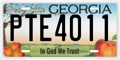 GA license plate PTE4011