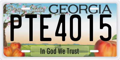 GA license plate PTE4015