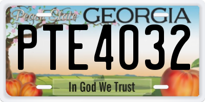 GA license plate PTE4032