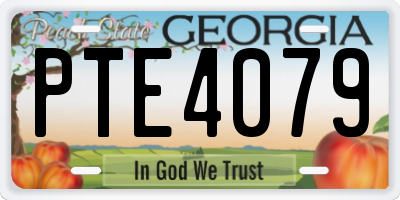 GA license plate PTE4079
