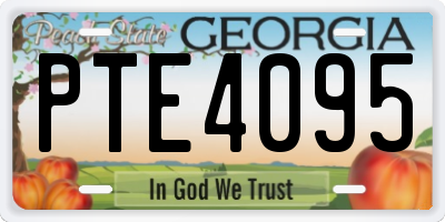GA license plate PTE4095