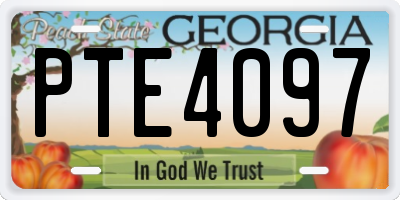 GA license plate PTE4097