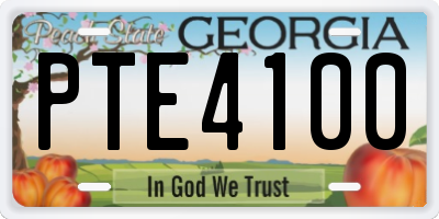 GA license plate PTE4100