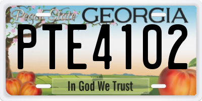 GA license plate PTE4102