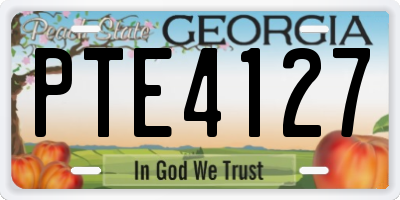 GA license plate PTE4127