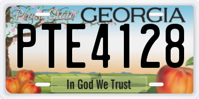 GA license plate PTE4128