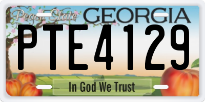 GA license plate PTE4129
