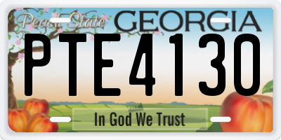 GA license plate PTE4130