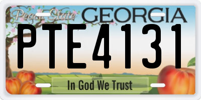 GA license plate PTE4131