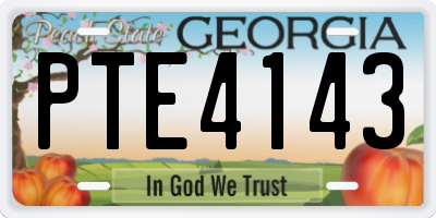 GA license plate PTE4143