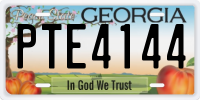 GA license plate PTE4144
