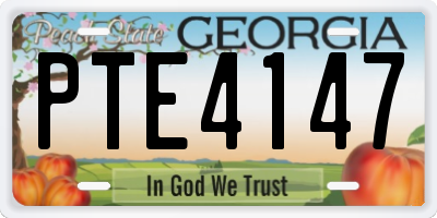 GA license plate PTE4147