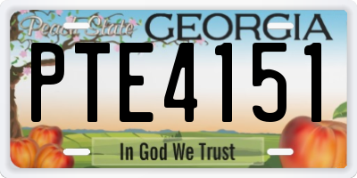 GA license plate PTE4151