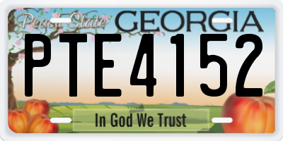 GA license plate PTE4152