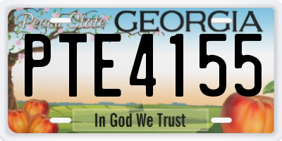 GA license plate PTE4155