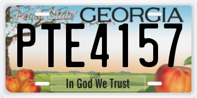 GA license plate PTE4157