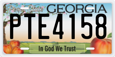 GA license plate PTE4158