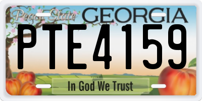 GA license plate PTE4159