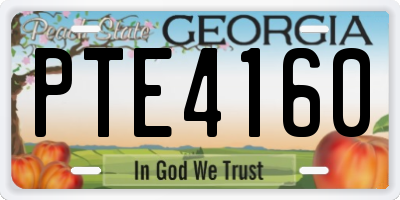 GA license plate PTE4160