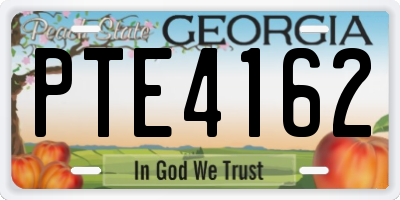 GA license plate PTE4162