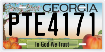 GA license plate PTE4171
