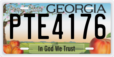 GA license plate PTE4176