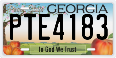 GA license plate PTE4183