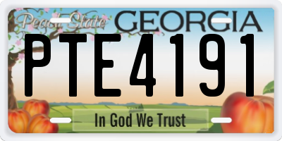 GA license plate PTE4191