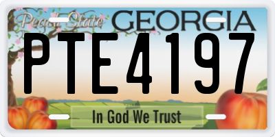 GA license plate PTE4197