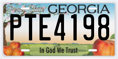 GA license plate PTE4198