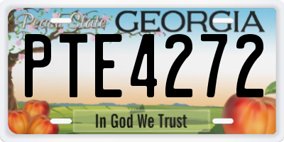 GA license plate PTE4272