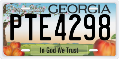 GA license plate PTE4298