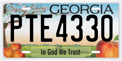 GA license plate PTE4330