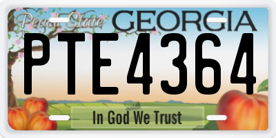 GA license plate PTE4364