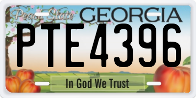 GA license plate PTE4396