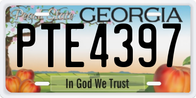 GA license plate PTE4397