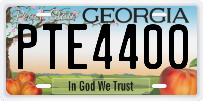 GA license plate PTE4400