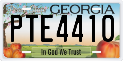 GA license plate PTE4410